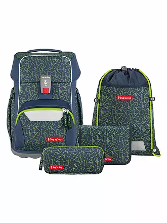 STEP BY STEP | Set de cartables 4 pièces BASIS Blue Lines | grün